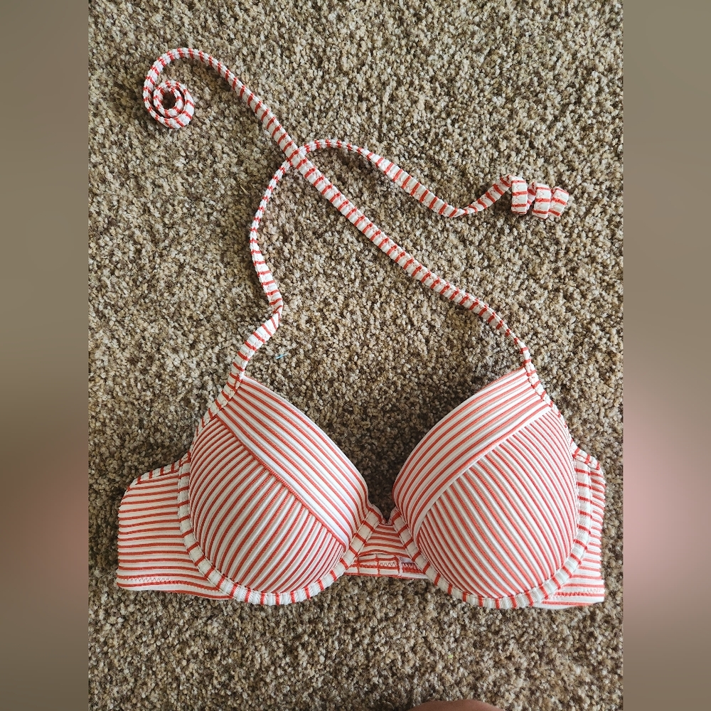 Target Shade and Shore Red and White Stripe Pushup Bikini Top